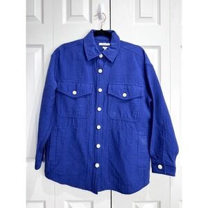 Madewell Shirt Jacket Women's Blue Small Superoversized Long‎ Sleeve Button-up